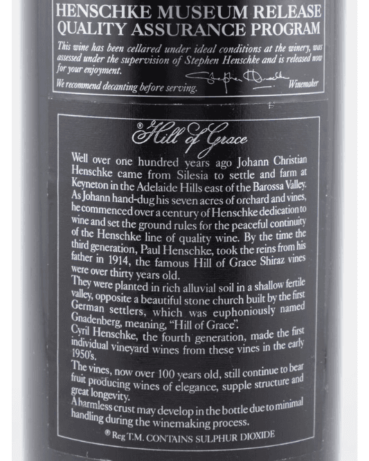 1986 Henschke Hill Of Grace Shiraz 750ml