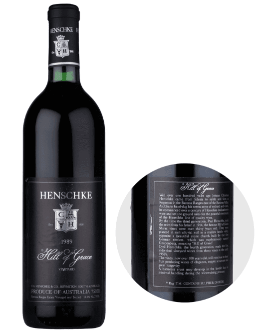 1989 Henschke Hill Of Grace Shiraz 750ml