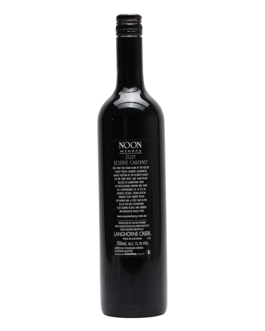 2021 Noon Winery Reserve Cabernet Sauvignon 750ml back