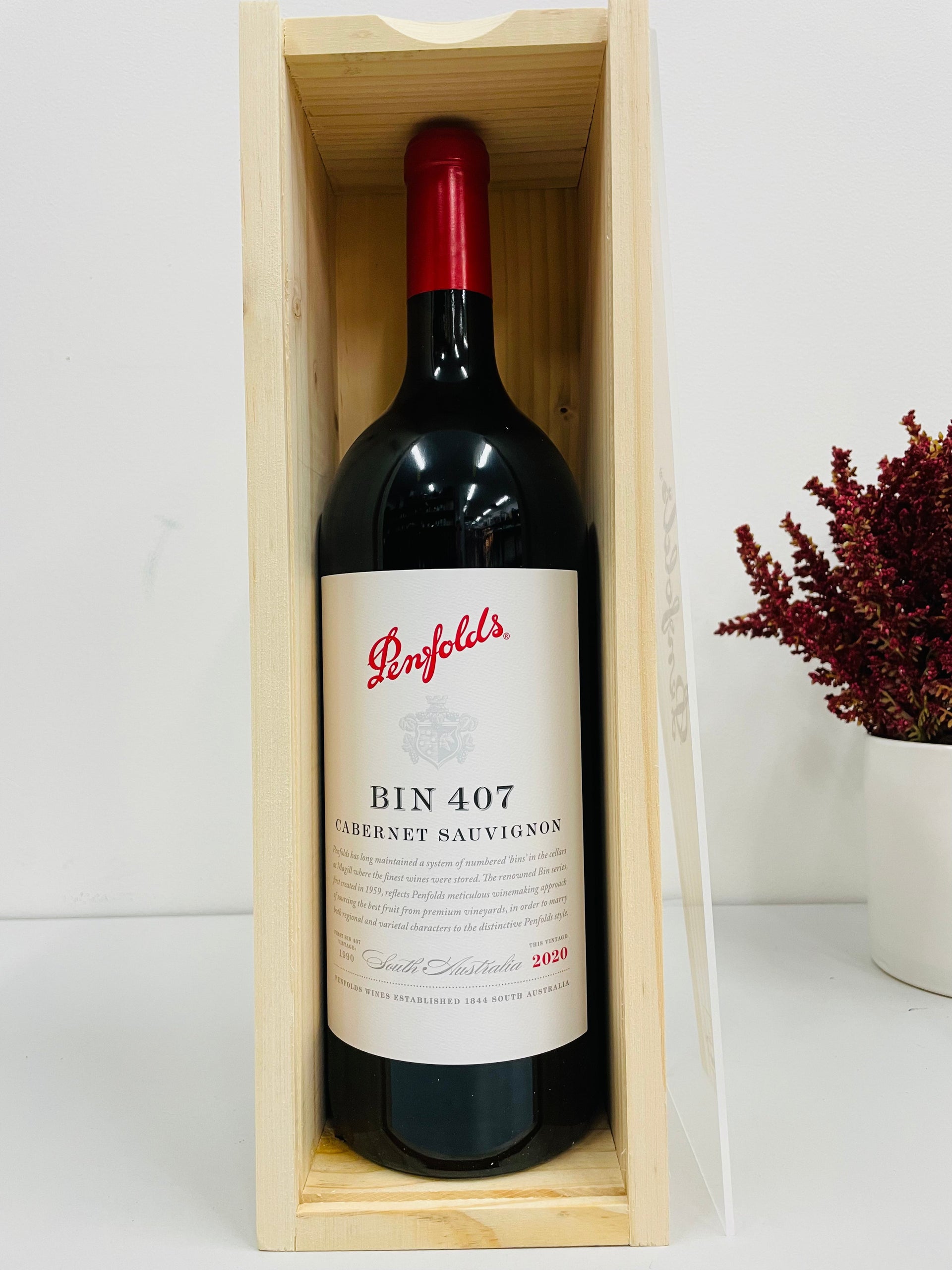2020 Penfolds Bin 407 Cabernet Sauvignon Magnum Original Wood - Main Image